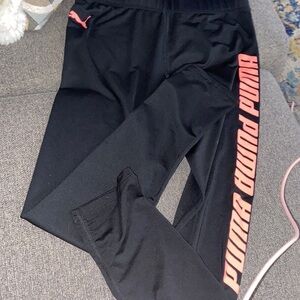 Girls size xl puma pants black orange T28